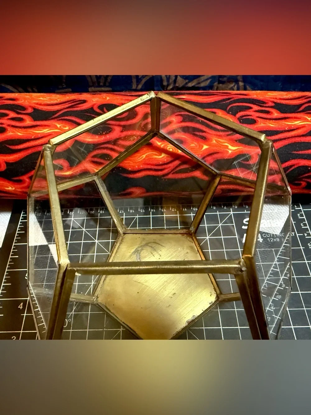 World Market Vintage Faceted Brass and Glass Terrarium